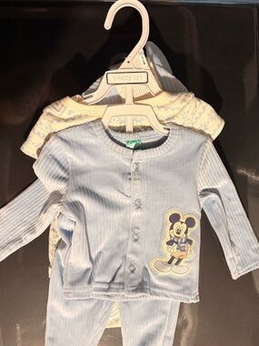 Unbranded Kids Blue Mickey Mouse Button-Up Top